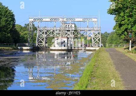 Boat Lift No. 3 (opened in 1917) at the Canal du Centre at Strépy-Bracquegnies in Belgium Stock Photo