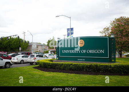 University of Oregon Campus Sign Stock Photo