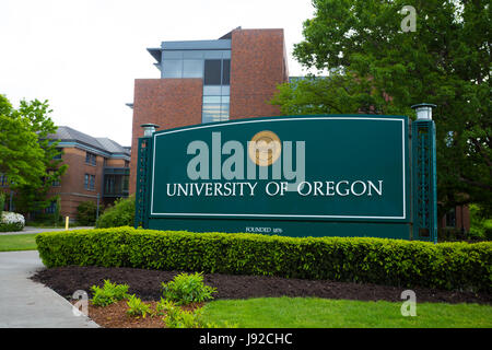 University of Oregon Campus Sign Stock Photo