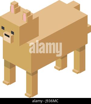 modular farm animal plastic lego toy blocks and bricks Stock Vector