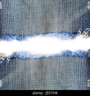 Ripped Denim Patch On Destroyed Torn Stock Photo 657801625