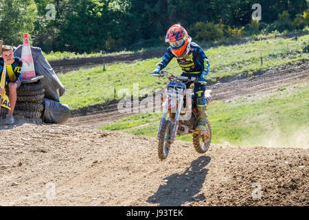 Motocross Kleinhau - 2nd heat Kids 50 - 65ccm DAM Meisterschaft - 27th of May 2017 - Kleinhau, Hürtgen, North Rhine Westphalia, NRW, Germany, Europe Stock Photo