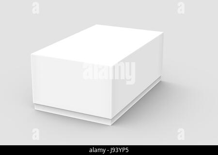 white 3d rendering tilt blank box, isolated gray background Stock Photo ...