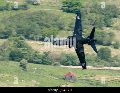 RAF Hawk flying low level in the Mach Loop