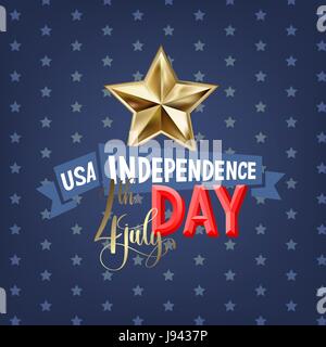 4th july USA independence day greeting card Stock Vector