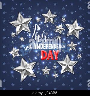 4th july USA independence day greeting card Stock Vector