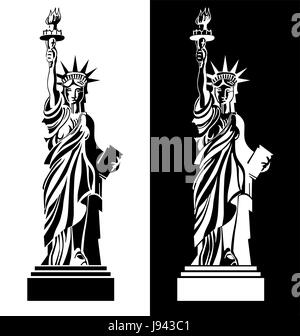 drawing statue of liberty USA symbol Stock Vector