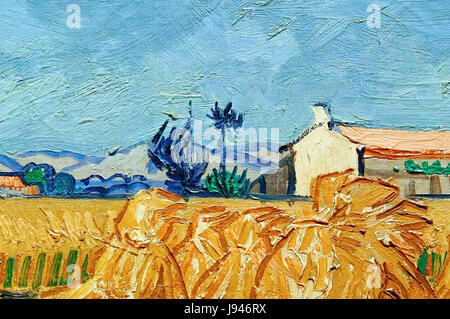 Vincent van Gogh Detail of Harvest at Arles in the Provence Arles June 1888 Stock Photo