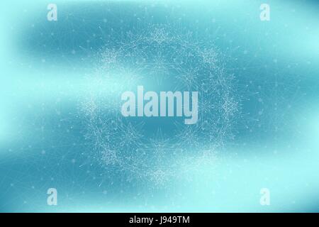 Graphic background molecule and communication. Social network information. Connected line with dots. Big data composition. Perspective visualization, radial graphics. Vector illustration. Stock Vector