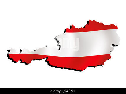 map austria with flag Stock Photo