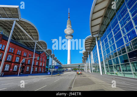 Fair halls and television tower in Hamburg, Germany Stock Photo