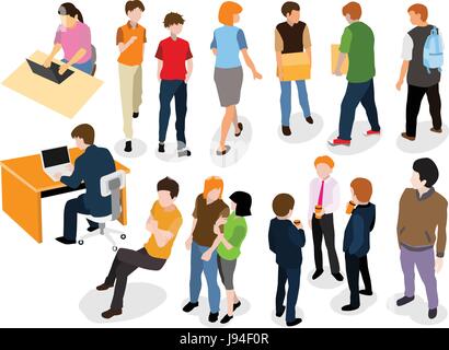People vector flat design isolated on white background, for business and lifestyle concept Stock Vector