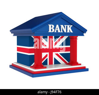 United Kingdom Bank Building Isolated Stock Photo