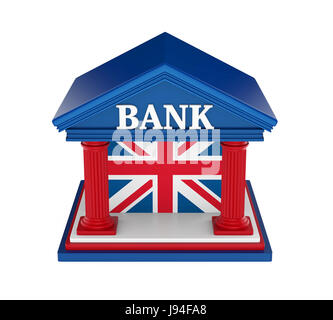 United Kingdom Bank Building Isolated Stock Photo