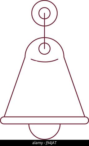 dark red line contour of wall light sconce Stock Vector