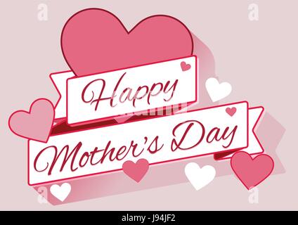 Happy Mother's Day Heart - Vector Illustration Stock Vector