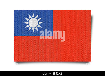blue, asia, flag, china, banner, national, taiwan, country, land, asian, state, Stock Photo