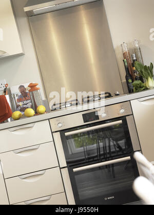 Cooker and oven hob in kitchen Stock Photo