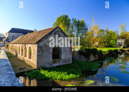 France, Yonne, Noyers or Noyers sur Serein, labelled Les Plus Beaux Villages de France (The Most beautiful Villages of France), lavoir Stock Photo