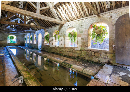 France, Yonne, Noyers or Noyers sur Serein, labelled Les Plus Beaux Villages de France (The Most beautiful Villages of France), lavoir Stock Photo