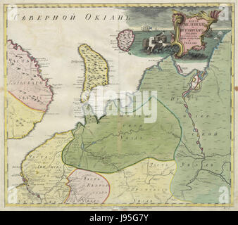 Russian Empire 1745 (Map VI HQ) Stock Photo