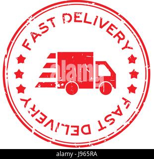 fast delivery red grunge round vintage rubber stamp Stock Vector Image ...