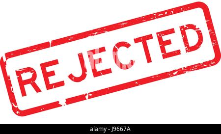 Grunge red rejected square rubber seal stamp on white background Stock Vector