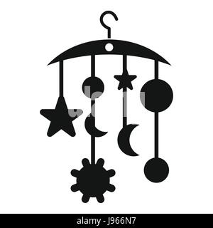 Baby bed carousel icon, simple style Stock Vector