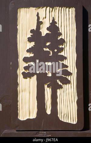 Park emblem, Prairie Creek Redwoods State Park, Redwood National Park, California Stock Photo