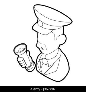 Museum security guard icon, outline style Stock Vector