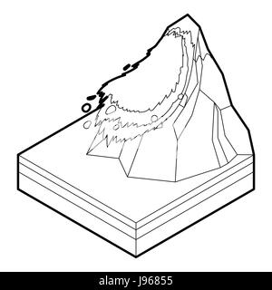 Avalanche icon in outline style Stock Vector