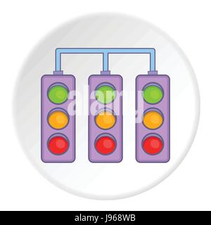 Traffic light icon, flat style Stock Vector