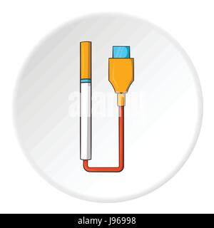 Electronic cigarette charging icon, cartoon style Stock Vector