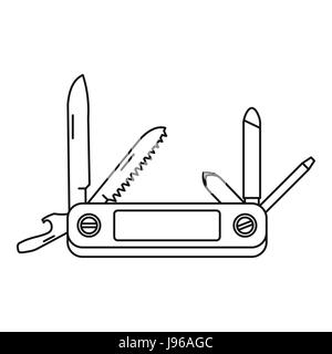Jackknife icon, outline style Stock Vector