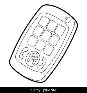 Toy mobile phone icon, outline style Stock Vector