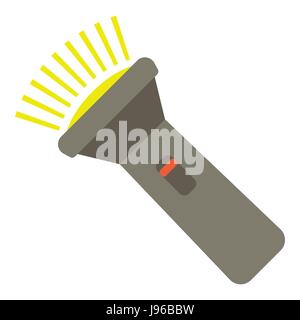 Flashlight icon, flat style Stock Vector