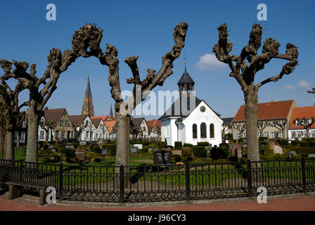village cemetery by holm in schleswig Stock Photo