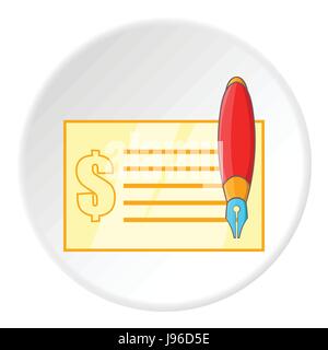 Checkbook icon, cartoon style Stock Vector