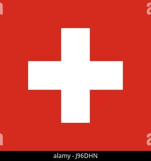 Swiss flag, vector illustration Stock Vector