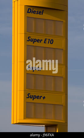 blackboard, diesel, petrol, price, fuel, gasstation, filling station, blue, Stock Photo