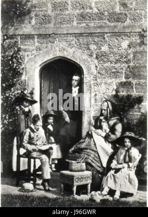 The Reverend John Mason Neale and family (Sackville College, East Grinstead   1855) Stock Photo