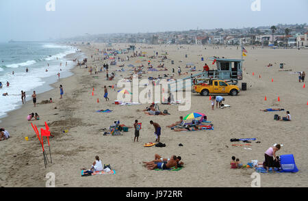 Hermosa Beach, Lifeguard station, Los Angeles, California, United States of America, North America Stock Photo