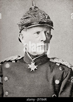 Helmuth Karl Bernhard Graf von Moltke, 1800 - 1891.  German Field Marshal and chief of staff of the Prussian Army.   From Hutchinson's History of the Nations, published 1915. Stock Photo