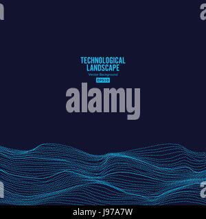 Abstract Technological Background Vector. Digital Landscape For Presentations Stock Vector