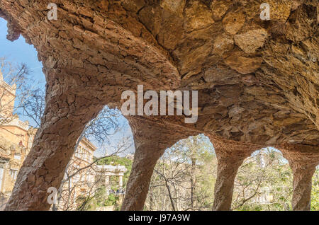 Pac Guell in Barcelona-Spain Stock Photo