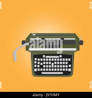 Vintage Appliances, Ancient typewriter, Vector illustration Stock Vector
