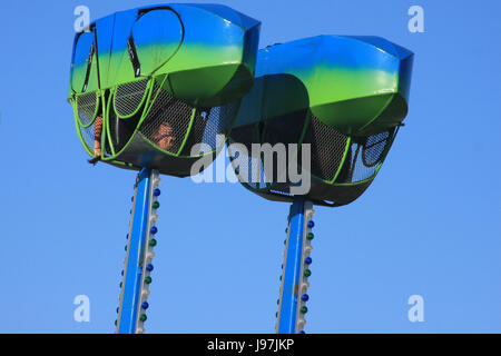 Upside down in amusement park Stock Photo