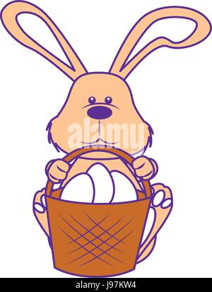 Cute easter bunny cartoon Stock Vector