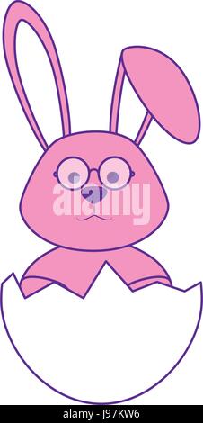 Cute easter bunny cartoon Stock Vector