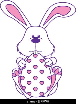 Cute easter bunny cartoon Stock Vector